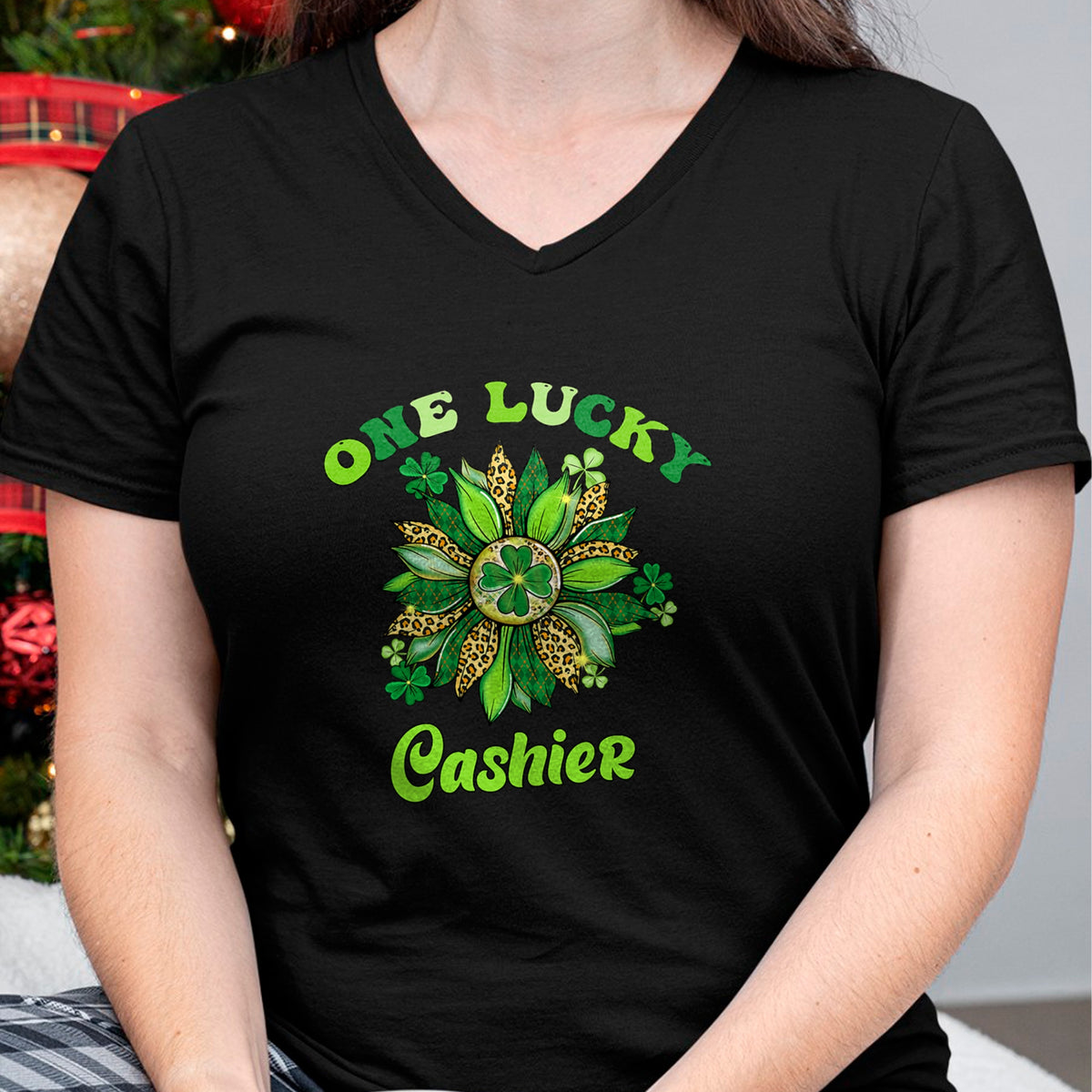 Patrick Day Shirts for Family, Funny Patrick Day shirts, st patrick's day Unisex T-Shirt/Hoodie/Sweatshirt HLT00 - St Patrick Day Shamrock One Lucky Cashier Retro Saint Paddys T-Shirt