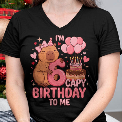 Cute Capybara Shirt, Funny Capybara UnisexT-Shirt/Hoodie/Sweatshirt HLT00 - Capybara 6 Year Birthday Girl Capybara 6th Birthday 2020 T-Shirt