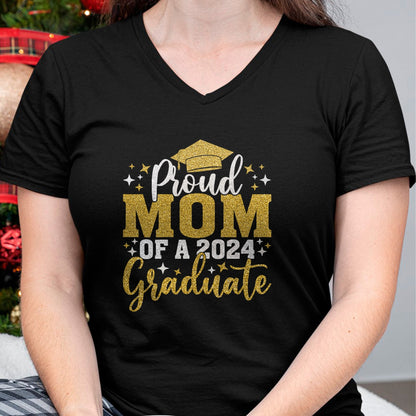 Gift for Mom Shirt, Funny Mom Unisex T-Shirt/Hoodie/Sweatshirt HLT00 - Mom Senior 2024 Proud Mom Of A Class Of 2024 Graduate T-Shirt