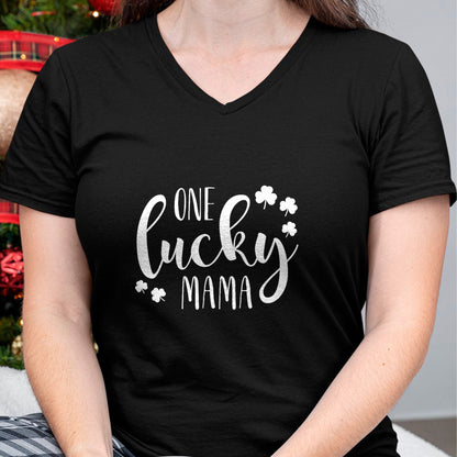 Gift for Mom Shirt, Funny Mom Unisex T-Shirt/Hoodie/Sweatshirt HLT00 - One Lucky Mama St Patricks Day Irish Mom Shamrock Momma T-Shirt