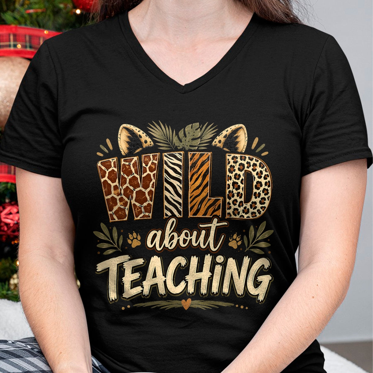 Best Teacher Shirt, Funny Teacher UnisexT-Shirt/Hoodie/Sweatshirt HLT00 - Wild About Teaching Leopard Safari Animal Print Teacher Fun T-Shirt