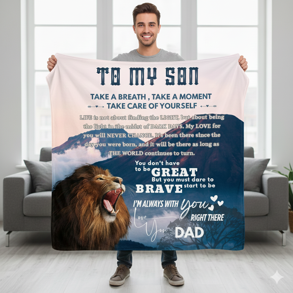 Special Gift For Son Blanket - Big Warm Hug From Dad