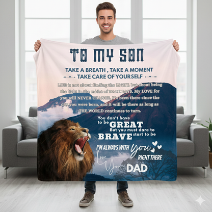 Special Gift For Son Blanket - Big Warm Hug From Dad