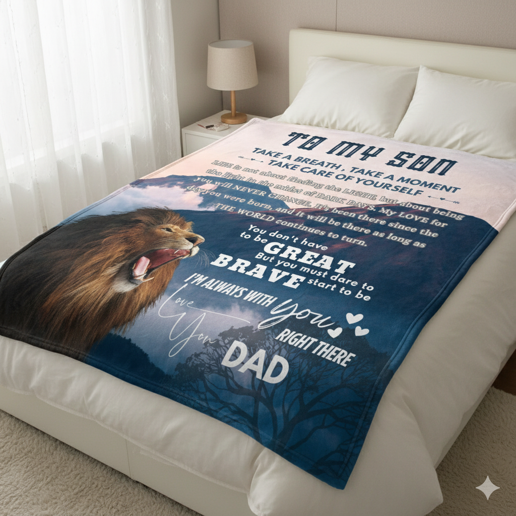 Special Gift For Son Blanket - Big Warm Hug From Dad
