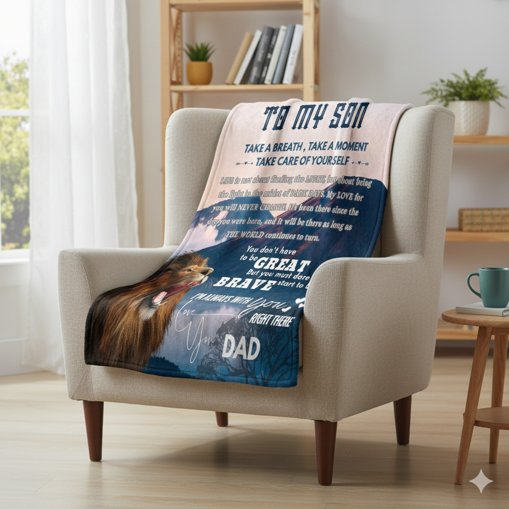 Special Gift For Son Blanket - Big Warm Hug From Dad