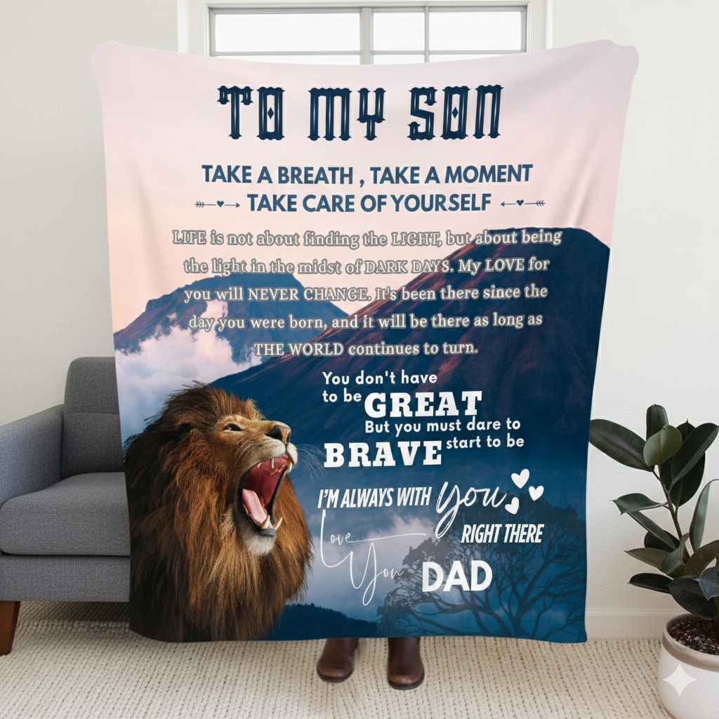 Special Gift For Son Blanket - Big Warm Hug From Dad