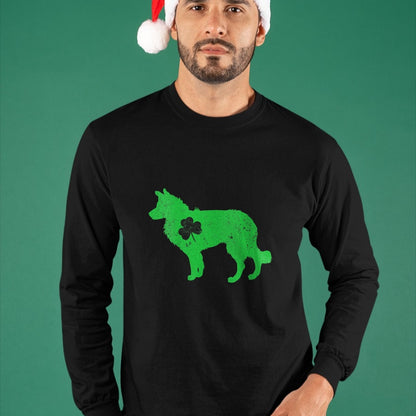 Patrick Day Shirts for Family, Funny Patrick Day shirts, st patrick's day Unisex T-Shirt/Hoodie/Sweatshirt HLT00 - Womens border collie Irish Clover St Patrick Day Leprechaun Dog V-Neck T-Shirt