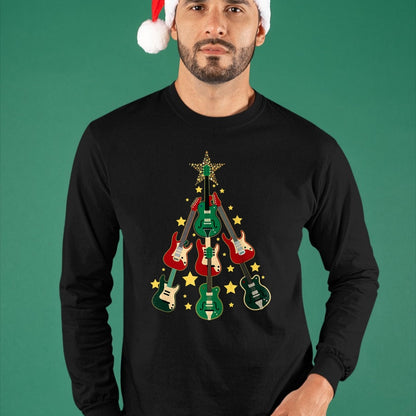 Guitar Lover Shirt, Funny Guitar UnisexT-Shirt/Hoodie/Sweatshirt HLT00 - Cool Guitar Christmas Tree Guitar Lovers Christmas Tree T-Shirt