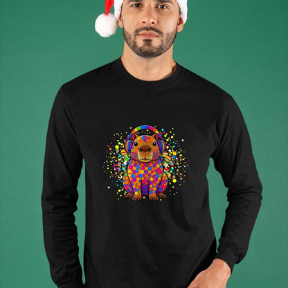 Cute Capybara Shirt, Funny Capybara Unisex T-Shirt/Hoodie/Sweatshirt HLT00 - Funny Capybara Dots Art Animal Lovers Students Boys Girls T-Shirt (2)