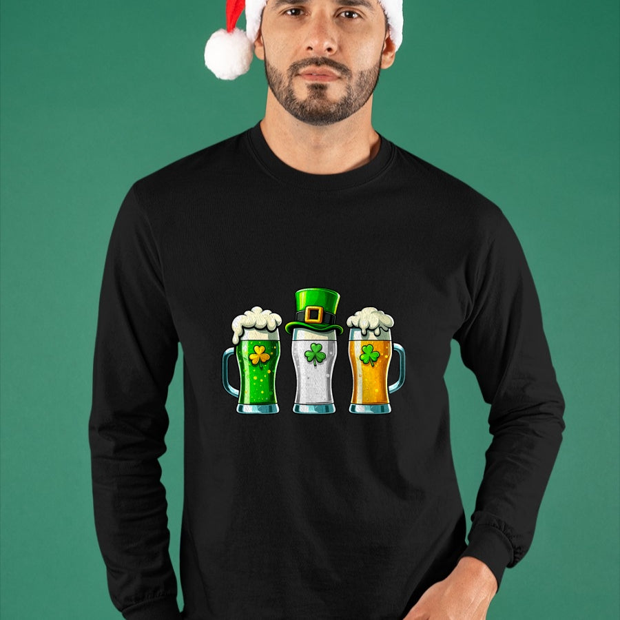 Patrick Day Shirts for Family, Funny Patrick Day shirts, st patrick's day Unisex T-Shirt/Hoodie/Sweatshirt HLT00 - St Patrick Day Irish Ireland Flag Green Beer Lover Men Women T-Shirt