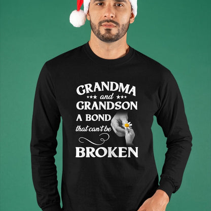 Best Grandma Shirt, Proud Grandma Unisex T-Shirt/Hoodie/Sweatshirt HLT00 - Grandma and Grandson A Bond That Can't Be Broken T-Shirt (2)