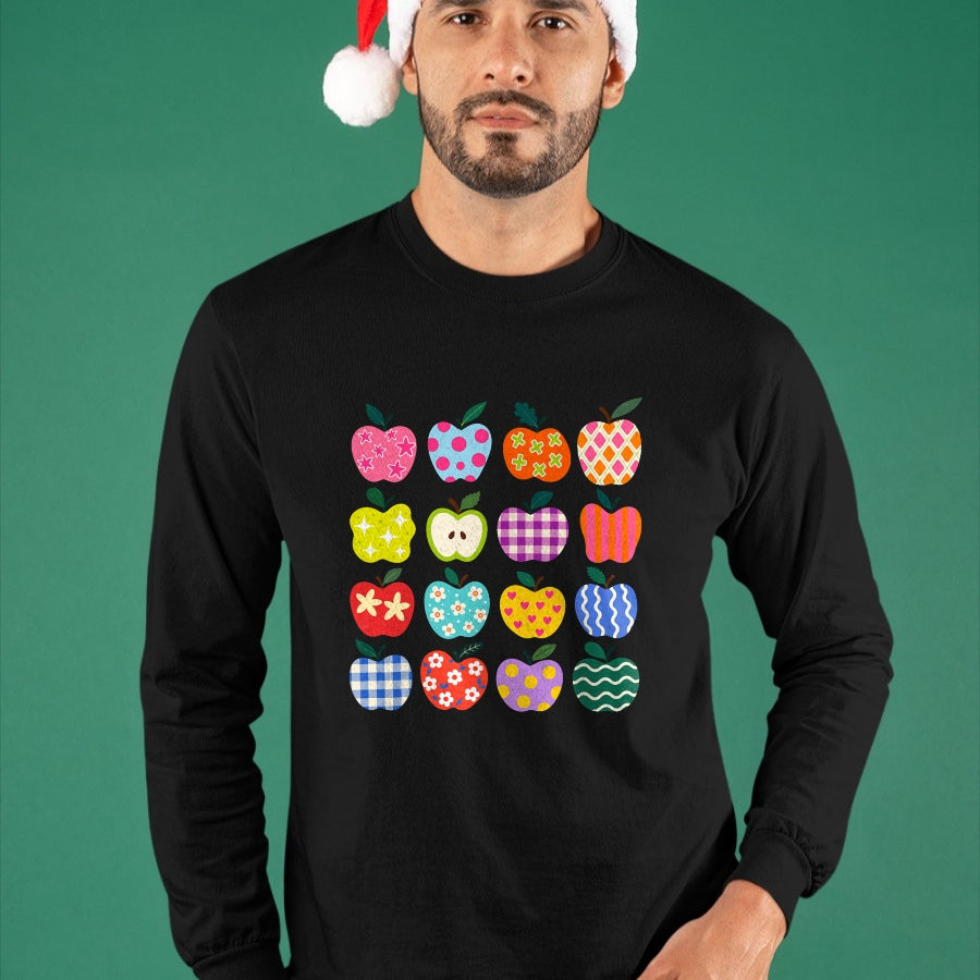 Best Teacher Shirt, Funny Teacher UnisexT-Shirt/Hoodie/Sweatshirt HLT00 - Cute Art Apples Back to School Teacher Student Funny Apple T-Shirt