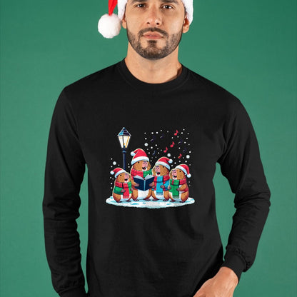 Cute Capybara Shirt, Funny Capybara Unisex T-Shirt/Hoodie/Sweatshirt HLT00 - Festive Winter Capybara Christmas T-Shirt