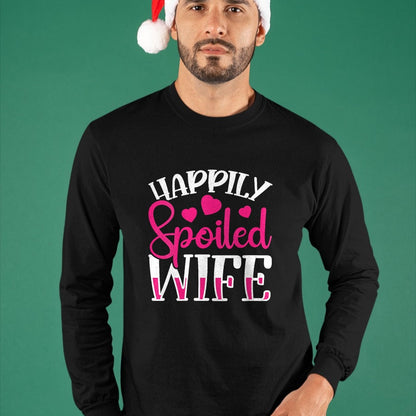 Best Wife Shirt, Wife and Husband Unisex T-Shirt/Hoodie/Sweatshirt HLT00 - Gift for wife T shirt, spoiled wife   Womens Funny Wife Happily Spoiled Wife V-Neck T-Shirt