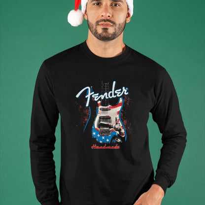 Guitar Lover Shirt, Funny Guitar UnisexT-Shirt/Hoodie/Sweatshirt HLT00 - Fender Handmade Guitars 4th of July American Flag T-Shirt
