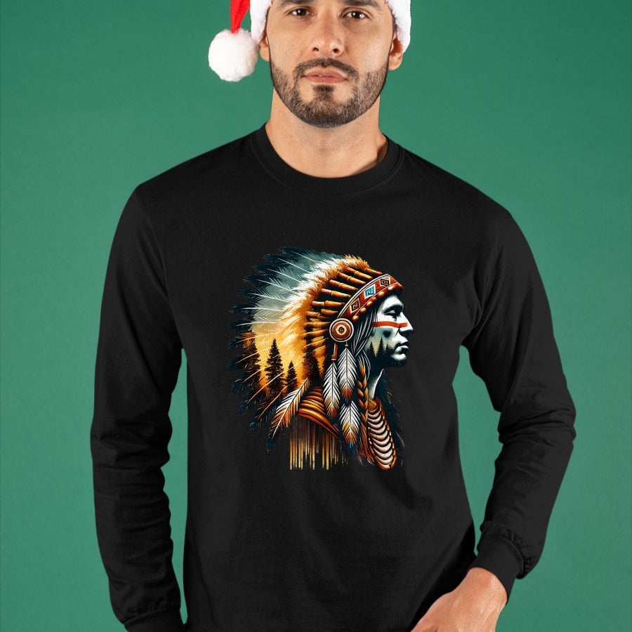 Native American T-Shirts, Vintage Native American Unisex T-Shirt/Hoodie/Sweatshirt HLT00 - Cool Native American Indian Chief Men Women Design