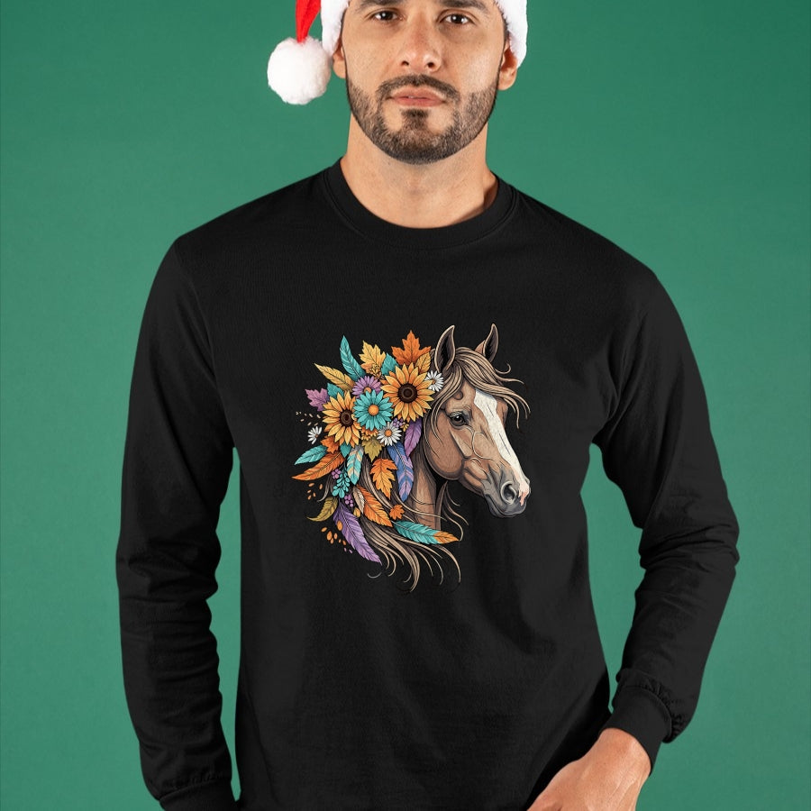 Best Horse Lover Shirt , Funny Horse UnisexT-Shirt/Hoodie/Sweatshirt HLT00 - Floral Wild Horse Country Horse Riding Women Girls T-Shirt