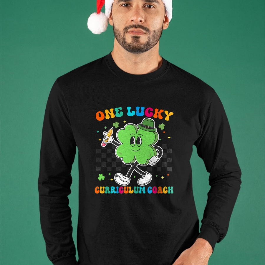 Patrick Day Shirts for Family, Funny Patrick Day shirts, st patrick's day Unisex T-Shirt/Hoodie/Sweatshirt HLT00 - Vintage One Lucky Curriculum Coach St Patrick Day School T-Shirt