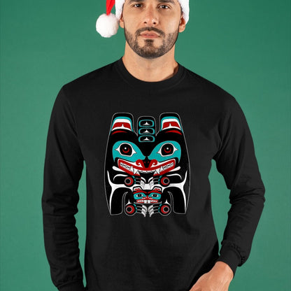 Native American T-Shirts, Vintage Native American Unisex T-Shirt/Hoodie/Sweatshirt HLT00 - Indigenous Alaska Native American Art Style Bear & Beaver