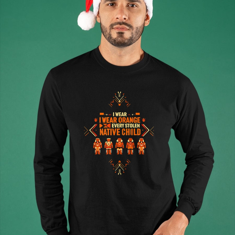 Native American T-Shirts, Vintage Native American Unisex T-Shirt/Hoodie/Sweatshirt HLT00 - I Wear Orange For Every American Native Child