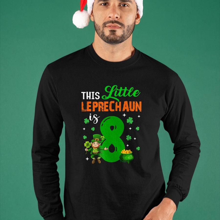 Patrick Day Shirts for Family, Funny Patrick Day shirts, st patrick's day Unisex T-Shirt/Hoodie/Sweatshirt HLT00 - This Leprechaun Is 8 Year Old Birthday Lucky St Patrick Day T-Shirt