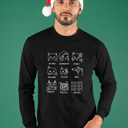 Best Teacher Shirt, Funny Teacher UnisexT-Shirt/Hoodie/Sweatshirt HLT00 - Artistic Cats Funny Cat Minimalist Illustration Art Teacher T-Shirt
