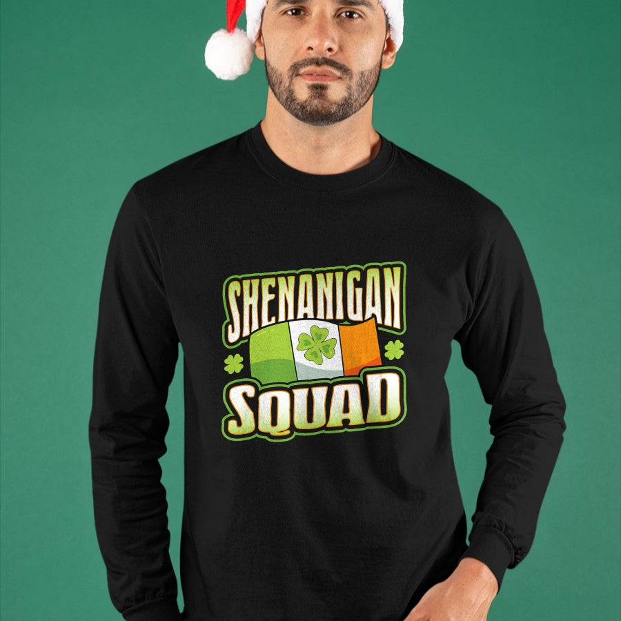 Patrick Day Shirts for Family, Funny Patrick Day shirts, st patrick's day Unisex T-Shirt/Hoodie/Sweatshirt HLT00 - Fun and Crazy Shenanigan Squad St Patrick Day Irish Flag T-Shirt