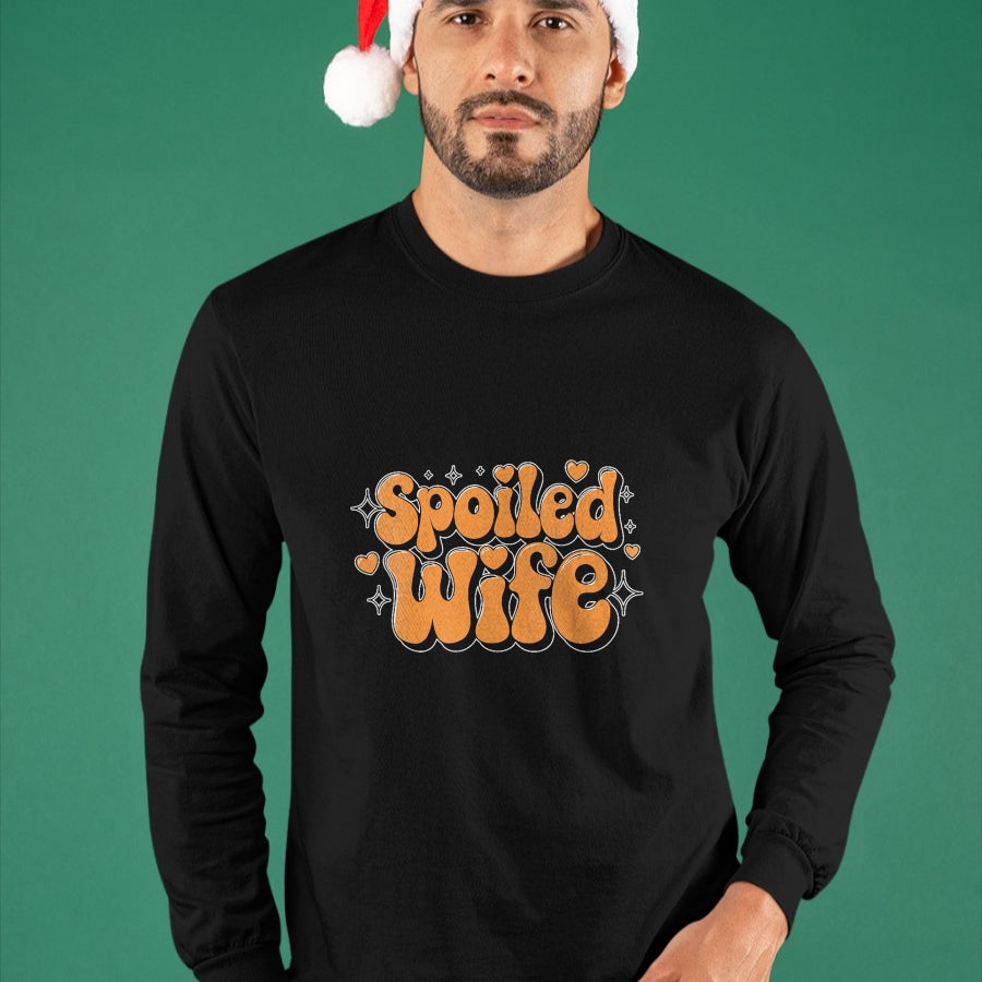 Best Wife Shirt, Wife and Husband Unisex T-Shirt/Hoodie/Sweatshirt HLT00 - Gift for wife T shirt, spoiled wife   Womens Spoiled Wife V-Neck T-Shirt