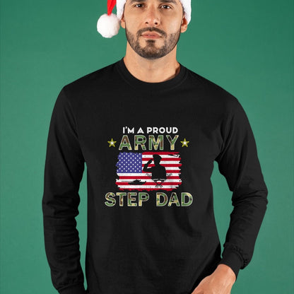 Gift for Dad Shirt, Funny Dad Unisex T-Shirt/Hoodie/Sweatshirt HLT00 – Proud Army StepDad-I_m A Proud Army Step Dad Camouflage Army T-Shirt