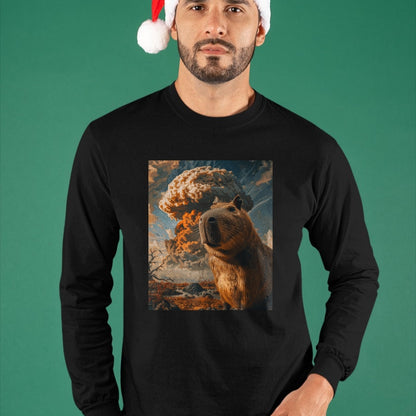 Cute Capybara Shirt, Funny Capybara Unisex T-Shirt/Hoodie/Sweatshirt HLT00 - Funny Graphic Capybara Long Sleeve T-Shirt (13)