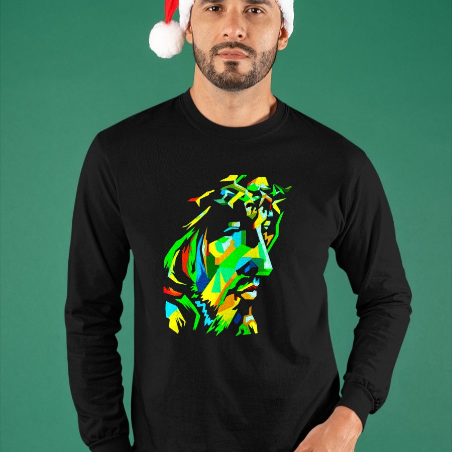 Christian Tee, Christian Faith Unisex T-Shirt/Hoodie/Sweatshirt HLT00 - Jesucristo Pop Art Jesus Christ Face, Catholic Icon Painting T-Shirt
