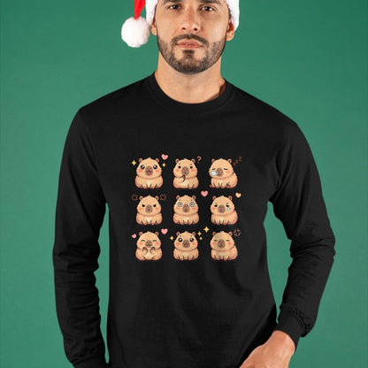 Cute Capybara Shirt, Funny Capybara Unisex T-Shirt/Hoodie/Sweatshirt HLT00 - Cute Kawaii Capybara Chibi Animal Lovers Kids Girl T-Shirt