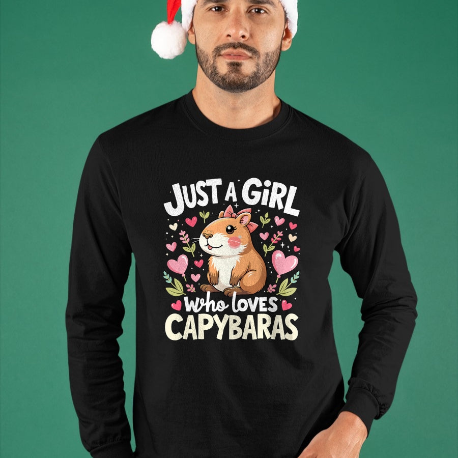 Cute Capybara Shirt, Funny Capybara Unisex T-Shirt/Hoodie/Sweatshirt HLT00 - Capybara Shirt Just A Girl Who Loves Capybara Lover Kids Boy T-Shirt