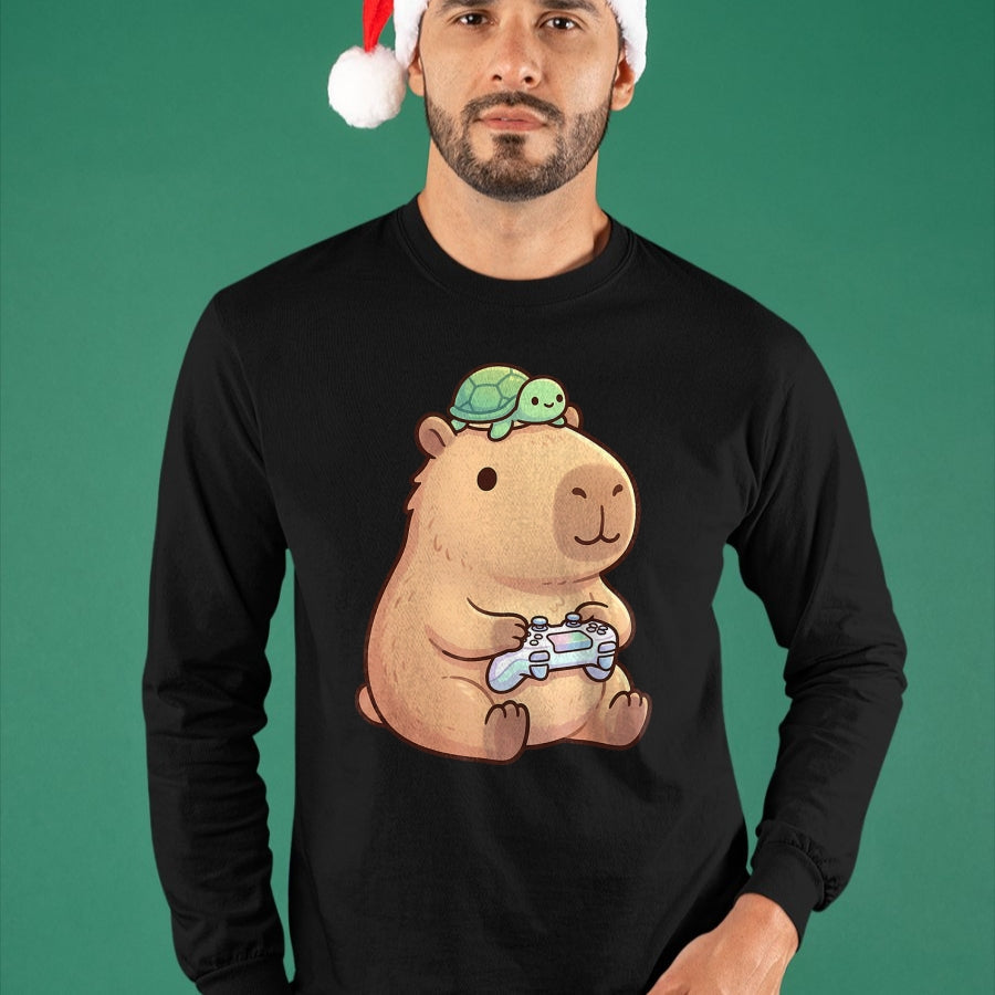 Cute Capybara Shirt, Funny Capybara Unisex T-Shirt/Hoodie/Sweatshirt HLT00 - Cute Capybara Anime Gamer Turtle Funny Graphic Kawaii T-Shirt