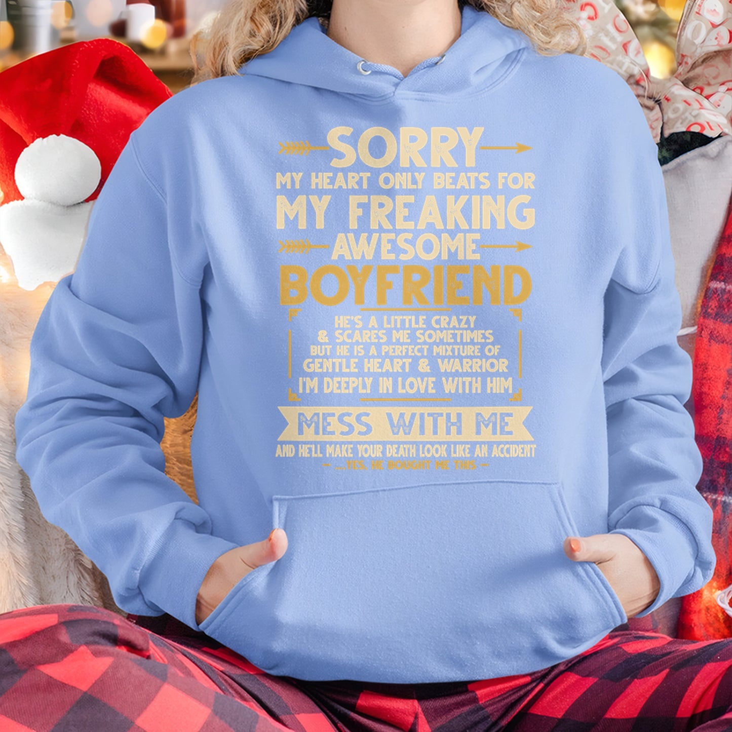 SORRY MY HEART ONLY BEATS FOR MY FREAKING AWESOME BOYFRIEND - FROM GIRLFRIEND TO BOYFRIEND T-Shirt/Hoodie/Sweatshirt - HNDS00