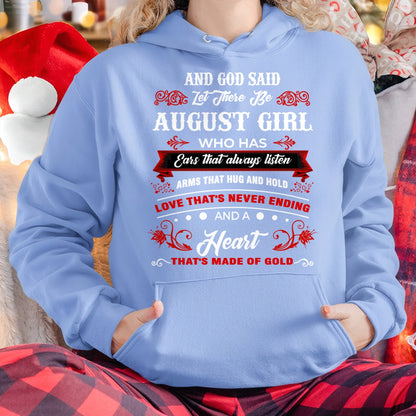 AND GOD SAID LET THERE BE AUGUST GIRL T-Shirt/Hoodie/Sweatshirt - HNDS08