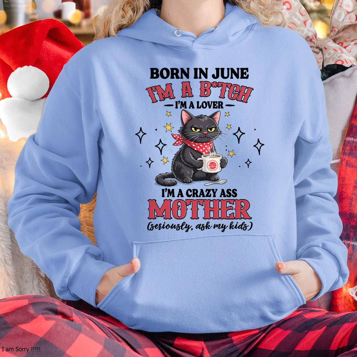 BORN IN JUNE I'M A B*TCH, I'M A CRAZY ASS MOTHER (SERIOUSLY, ASK MY KIDS) FUNNY HUMOR BIRTHDAY MONTH T-SHIRT/HOODIE/SWEATSHIRT FOR WOMAN  - HNDS06
