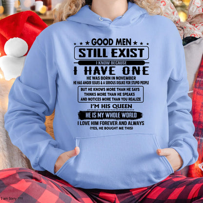 November - Good men Still Exist - gift for your girlfriend, wife from Husband - HNDS11 (SKU-GM-11)