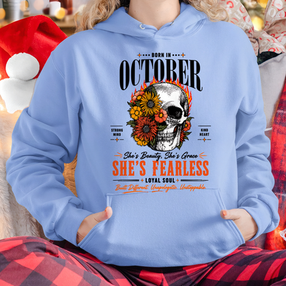 OCTOBER – SHE’S FEARLESS – BEAUTY & GRACE WOMEN TEE - T-SHIRT FOR WOMEN - MTNN10 (SKU2605-389-10)