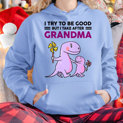 TRY TO BE GOOD BUT I TAKE AFTER GRANDMA- For granddaughter T shirt HNDS00 (SKU07-87)