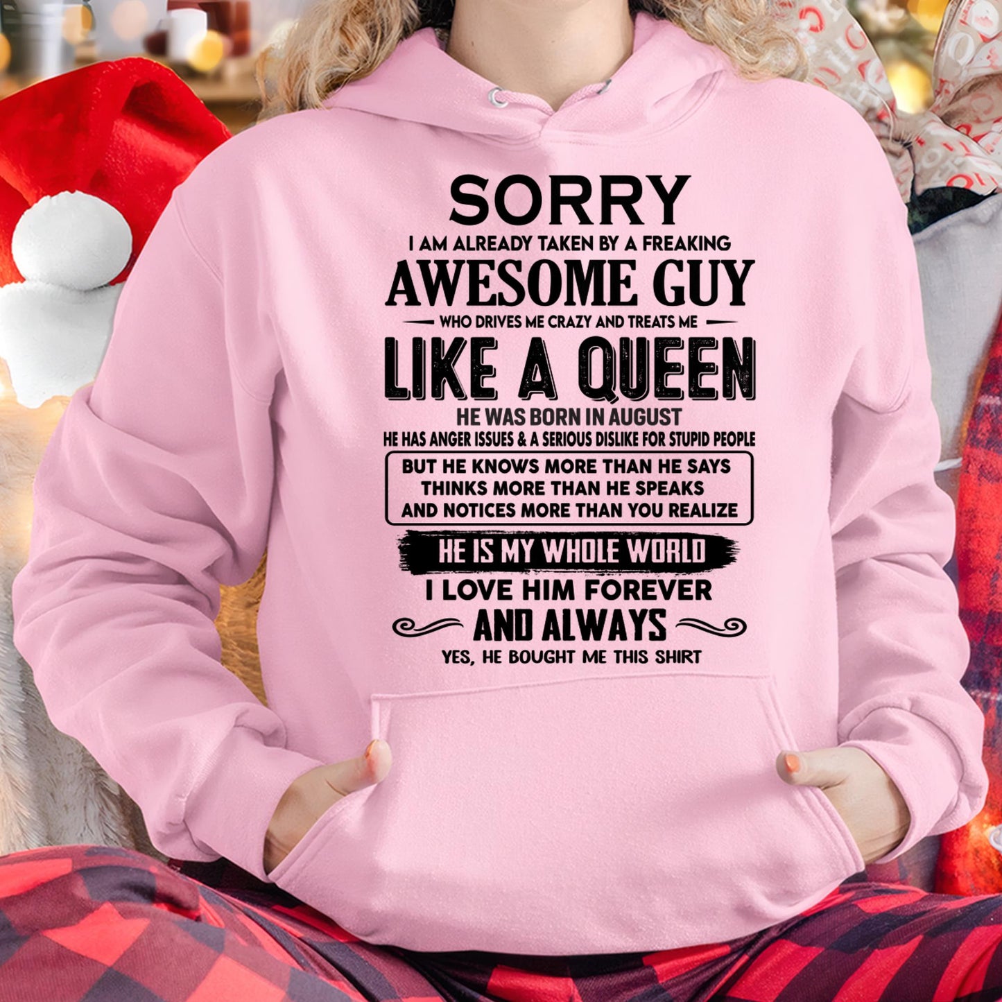 August - Sorry I am already taken by a freaking awesome guy - Gift for Wife From Husband - HNDS08 (SKU-SRG-08)