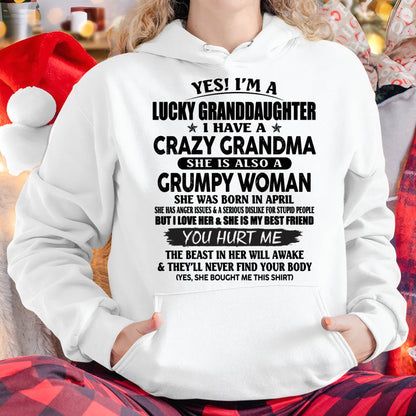 APRIL - LUCKY GRANDDAUGHTER OF CRAZY GRANDMA - PERFECT GIFT FROM GRANDMA - HNDS04 (SKU12-146-04)