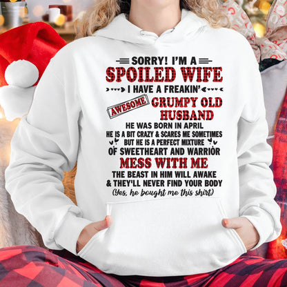 APRIL - SPOILED WIFE OF AWESOME GRUMPY OLD HUSBAND - PERFECT GIFT  FROM HUSBAND - MTNN04 (SKU12-111-04)