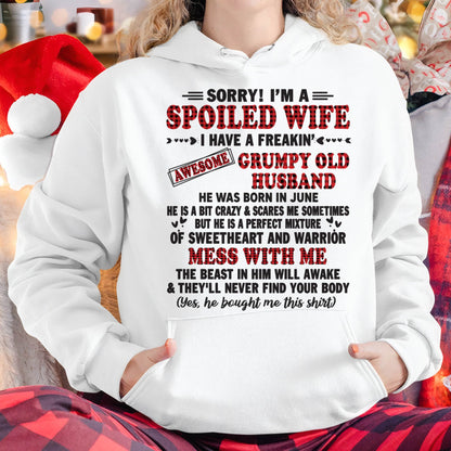 JUNE - SPOILED WIFE OF AWESOME GRUMPY OLD HUSBAND - PERFECT GIFT  FROM HUSBAND - MTNN06 (SKU12-111-06)