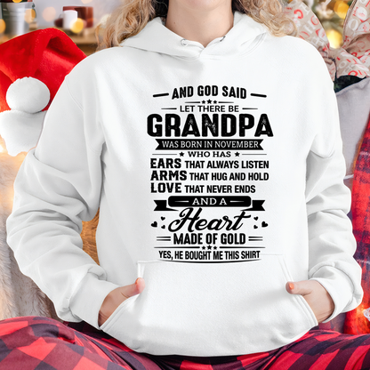 NOVEMBER – GRANDPA WITH A HEART MADE OF GOLD – T-SHIRT FROM GRANDPA – MTNN11 (SKU2606-173-11)