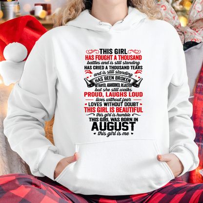 AUGUST GIRL – STRONG, BEAUTIFUL & STILL STANDING – T-SHIRT FOR WOMEN – MTNN08 (SKU2607-203-08)