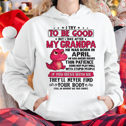 APRIL – FUNNY DINOSAUR ANGER ISSUES - T-SHIRT FROM GRANDPA - MTNN04 (SKU2604-304-04