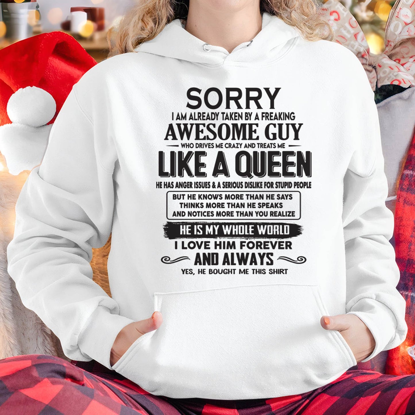 Sorry I am already taken by a freaking awesome guy - Gift for Wife From Husband - HNDS00 (SKU08-25-00)