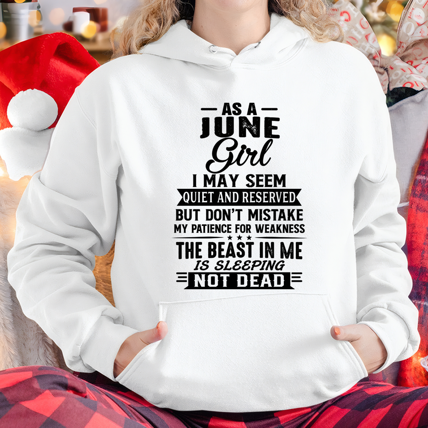 JUNE GIRL – QUIET BUT STRONG, THE BEAST IN ME IS SLEEPING NOT DEAD - T-SHIRT FOR WOMEN – MTNN06 (SKU2607-167-06)