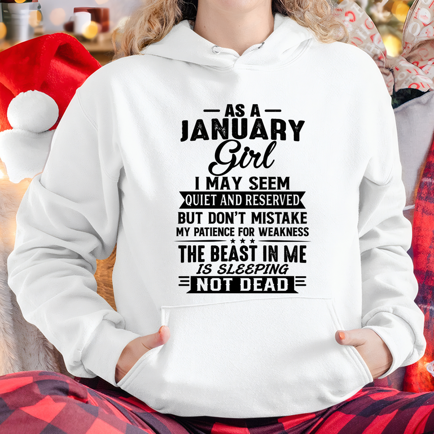 JANUARY GIRL – QUIET BUT STRONG, THE BEAST IN ME IS SLEEPING NOT DEAD - T-SHIRT FOR WOMEN – MTNN01 (SKU2607-167-01)